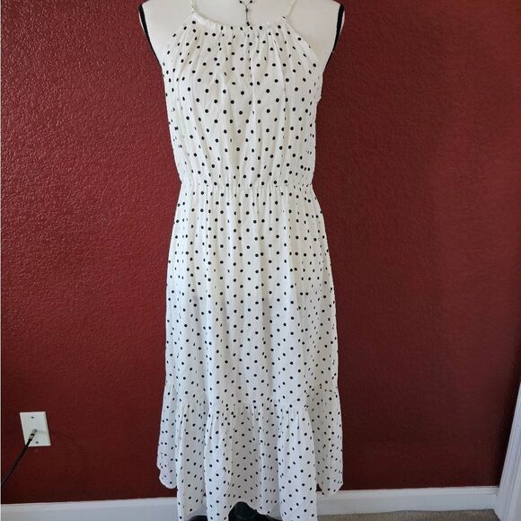 Polka Dot Halter Maxi Dress - Picture 1 of 9